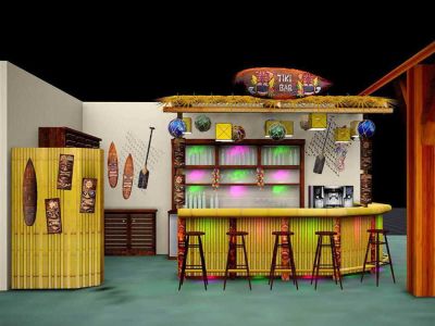 Entwurf der Maui-Bar für das Nutzwedel-Resort